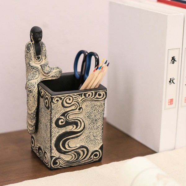New Chinese Zen handmade art pen holder office stu...
